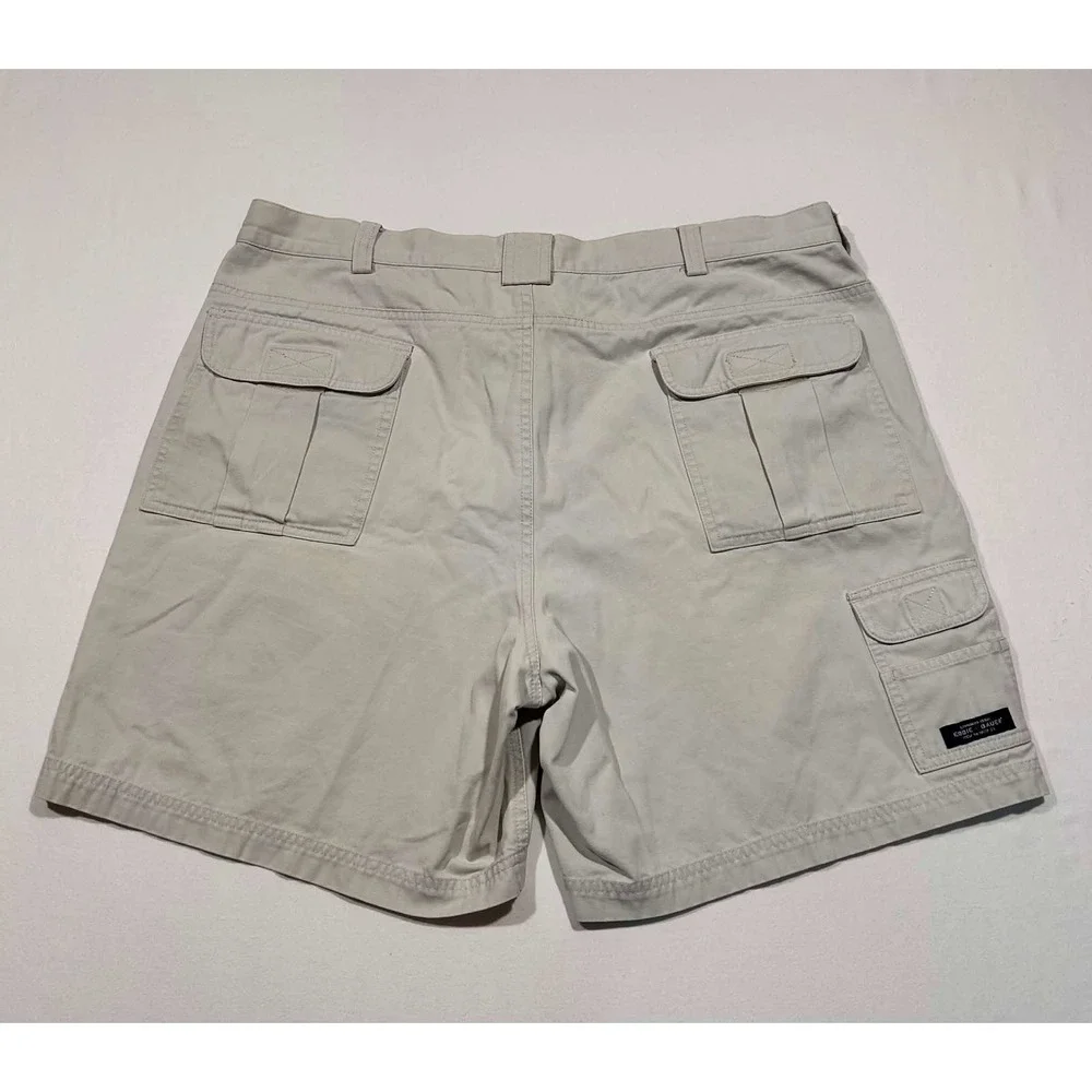 Eddie Bauer Legend Field Shorts Mens 38 Khaki Cotton Canvas Cargo Utility Tan